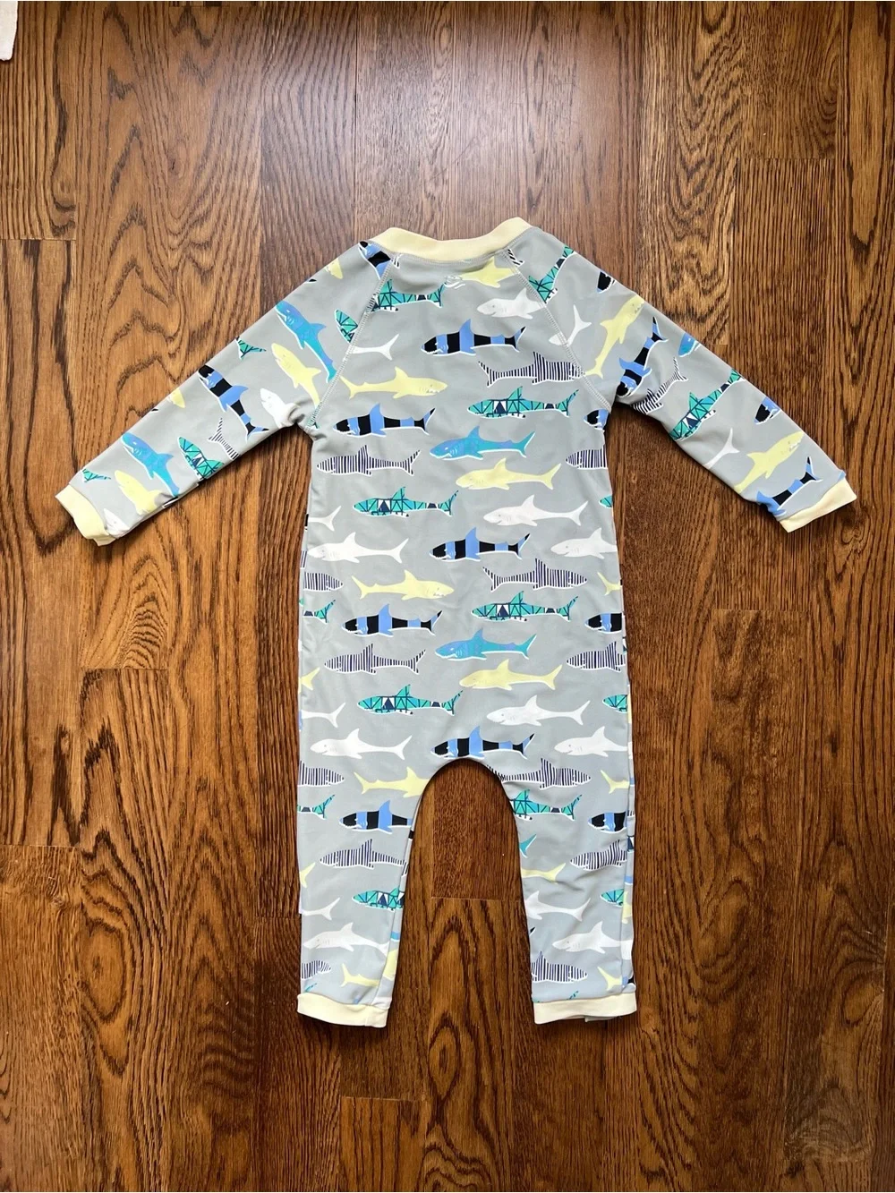 SwimZip Gray Shark-Print 2T One-Piece Rashguard UPF 50